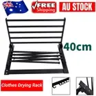 Laundry Clothes Drying Rack Wall Mounted Rotating Towel Rack With Hooks Black
