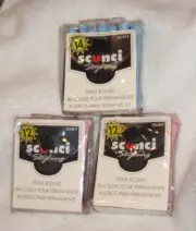 NEW 38 Scunci perm rollers 2 sets of 12 Pink 18138-T & 1 set of 14 Blue 18137-T