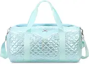 Dance Bag for Women Girls, Sports Gym Duffle Bag with Wet & Shoe Compartments, Multifunctional Travel Overnight Weekender Waterproof Foldable Bag, Flash Green