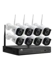 [UL-Tech] Wireless CCTV 8CH 8 Square Camera 3MP in White