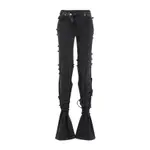 [Alexander Mcqueen] Alexander Mcqueen-Black Tied Cotton Jeans-Donna 27 WAIST