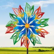 Extra Large Wind Spinner Metal Green Leaf Yard Garden Patio Lawn Courtyard 84 H