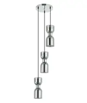 Clessidra Multiple Round Base Pendant Light Smokey Black