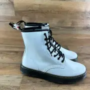 Dr Martens 1460 Glossy Patent Leather Lace Up Boot Womens Size 9 White