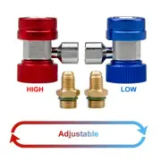 R134a Hose Adapter High Low Connect Quick HVAC A/C Manifold Gauge Refrigerant 2X