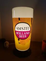 Amstel beer glass light up Pub Bar sign Holland Brewery 1930s Vintage Org Box