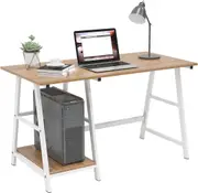 Computer Desk Study Table with Storage Shelves Laptop Table PC Desk Ladder Desk