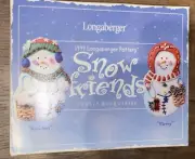 Vintage Longaberger Pottery 1999 Snow Friends Cookie Mold Snowball Flurry New