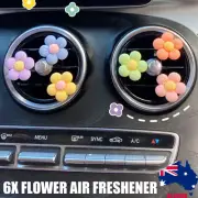 6xFlower Car Air Freshener Vent Clip FRAGRANCE OIL DIFFUSER PERFUME Aromatherapy