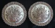 2 - 2 1/2" (2.5") Silver Hand Engraved Pico Conchos