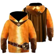 Unbrand Puss In Boots Cosplay Halloween Show Same Style Men And Women Costumes Cosplay One-piece Home Wear Sweatshirt 2 L 170cm