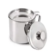 Stainless Steel Oil Filter Pot Cooking Soup Grease Strainer Separator Home