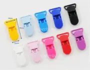 10pc Plastic Suspender Bib Pacifier Dummy Clips Buckles Ribbon Baby KAM M Colour