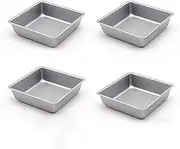 4 Inches Non-Stick Square Cake Pans Set of 4 Carbon Steel Cake Molds for Home Daily Housewarming Wedding Birthday Party Cake Making