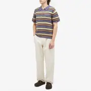 Brain Dead Lifted Stripe Half Zip Polo