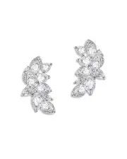 Harakh Diamond Scatter Ear Climbers in 18K White Gold, 2.55 tcw
