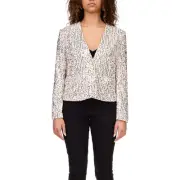 NWT Sanctuary Champagne Sequined Charmed Blazer Jacket Women's Size Small