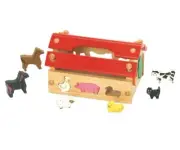 Wooden Animal House Barn Playset Toy