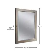 Deco Mirror Bathroom Vanity Mirror 32" H X 26" W, Rectangular Plastic Framed