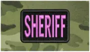 SHERIFF Embroidery patch 2x3 hook on back black/pink