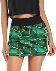 [RPLIFE] Chic Fluid Emerald Exercise Skirt, Tennis Skorts, Skorts Women 2023 Trendy