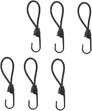 GOOHOCHY 6Pcs Bungee Cord for Tent Sturdy Elastic Rope Buckles with Hook Heavy Duty Fasteners for Outdoor Camping Tarp Clips for Strong Wind Stability Lightweight Durable Design
