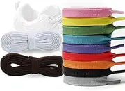 [WALWAL] 45" Flat Athletic Shoe Laces for Sneakers, Skate Shoes, Boots, Sport and Casual Wear 12 Pair Pack High Durability Stylish(Mixed Colors)