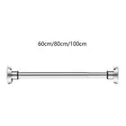 Clothes Hanger Extendable Wardrobe Pole Heavy Duty Curtain Rod Adjustable Closet