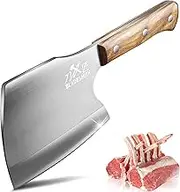 BLADESMITH Meat Cleaver Butcher Axe Bone Chopper - 6.3'' Cutting Knife, Stainless Steel Thicken Blade & Pear Wood Handle, Slaughterhouse Looks Manly, 2025 Gifts