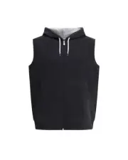 Brunello Cucinelli Hooded ZipUp Cotton Sweater Vest Men Black