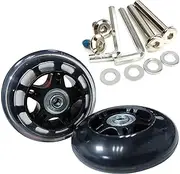 [Miayaya] Luggage Wheels Suitcase Universal Rubber Swivel Two Conner Angle Wheel Trolley Casters Bearings Repair Kits Replacement Tool, Black+Clear, 80mmx24mm,
