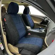 CSCOMFY Faux Sheepskin Seat Covers for Cars Trucks SUV Auto Front Seats, Soft Plush Synthetic Wool Fur Fluffy Universal Fit (Blue Black)