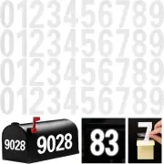 Reflective Mailbox Number for Outside, 4 Inch 4 Sets Vinyl Waterproof White Mail