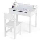 Kids Table and Chair Set Activity Play Study Table Draw Desk w/Paper Roll Holder