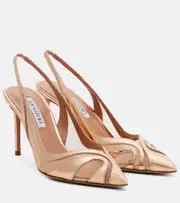 [Aquazzura] Aquazzura Lune 85 slingback pumps AU 10 pink