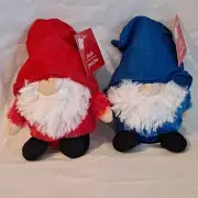 New Lot 2 Small PLUSH CHRISTMAS House 6" GNOMES Greenbrier Decor Holiday CUTE!