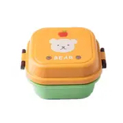Cute Healthy Plastic Double Layer Lunch Box Cartoon Kids Bento Boxes Food Container Children Lunchbox BPA Free