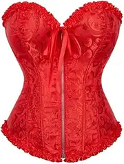 [KissDate] Women's Palace Corset, Breast Lifting and Tummy Controlling Corset (Red,Small)