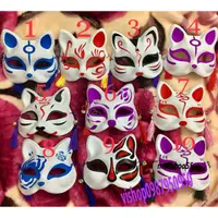 在飛比找蝦皮購物優惠-日式手繪貓面具-貓面具-面具-彩繪貓/狐狸面具-貓面具-貓面