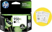 HP 950XL Genuine Original High Yield Black Ink Printer Cartridge works with HP Officejet Pro 8100 ePrinter series, HP Officejet Pro 8600 e-All-in-One series (CN045AA)