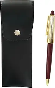T23-BRS-B-800B-R-3 Round Button Japanese Pen Case Black Neo D-800 Holi Gold Finish Retro Ballpoint Pen Set Red 3 Pack