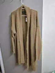 City Chic Xs Cardigan Fluffy Caramel Plus Size 14/18