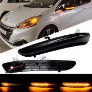 Sequential Smoked LED Side Mirror Turn Signal Light For 18- Citroen C3 C4 Cactus (for: Peugeot)