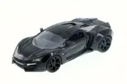DIECAST CAR & DISPLAY CASE LYKAN HYPERSPORT BLACK GLOSS JADA 98077 1/24 SCALE
