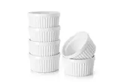 Ramekins for Creme Brulee Porcelain Ramekins Oven Safe, Classic Style Ramekins for Baking Souffle Ramekins Ramekins Bowls, Set of 6