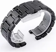 KEIOMI Concave Ceramic Strap 20 * 11 18 * 10 16 * 9mm Watch Band Bracelet Fit for Gucci Fit for Omega Fit for GC Fit for Guess Fit for Dior Fit for Pasha Watch Wristband(Black,18mm-10mm)