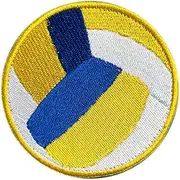 Antrix 1 Pcs Funny Volleyball Sports Ball Logo Patch, Hook and Loop Embroidered - Volleyball Emblem Appliques for Clothing Bags Backpack School Bag Biker Sports Jersey(Volleyball)