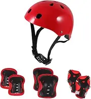 1Set Protective Gear Skating Pads with Bike Helmet Elbow Guards Wrist Support for Outdoor Activities Suitable for Roller Skating Biking and Skateboarding