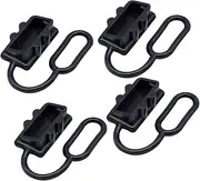 4 Pack Battery Dust Cap Black 50AMP Anderson Plug Cover Style Connectors for Car Van Modes Motorcycle Exterior Solar DC Caravan Power 12V-24V