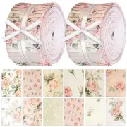 40 Pcs Pink Floral Fabric Jelly Fabric for Quilting Patchwork Vintage Rose